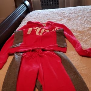 Pink boyfriend sweat suit